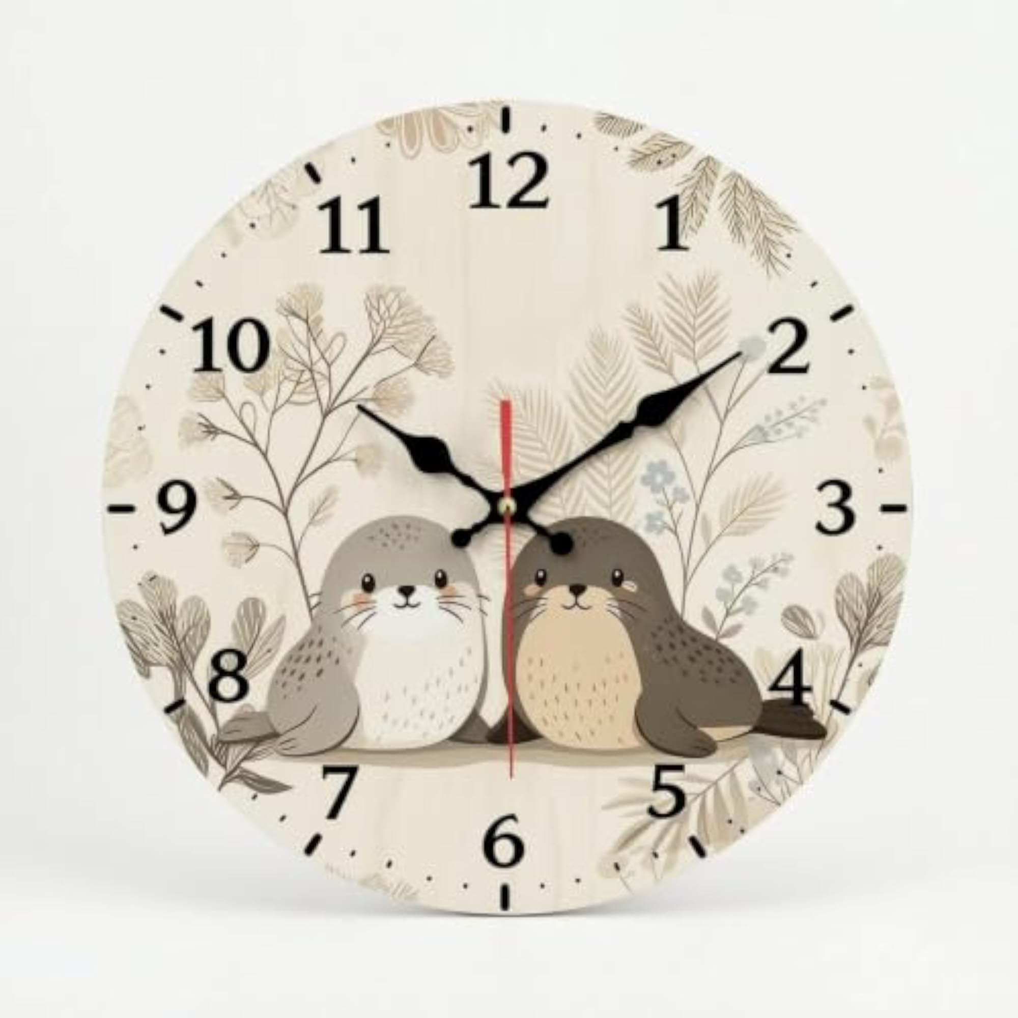 Non-Ticking Silent Wall Clock, Decorative Wooden Design